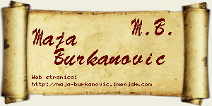 Maja Burkanović vizit kartica